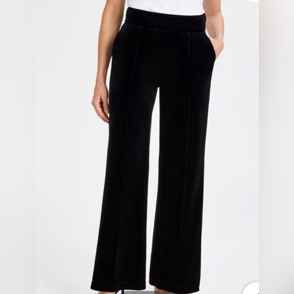 INC SUEDE 100% leather straight leg raw hem womans quiet luxury classic pant 8 - Picture 1 of 12